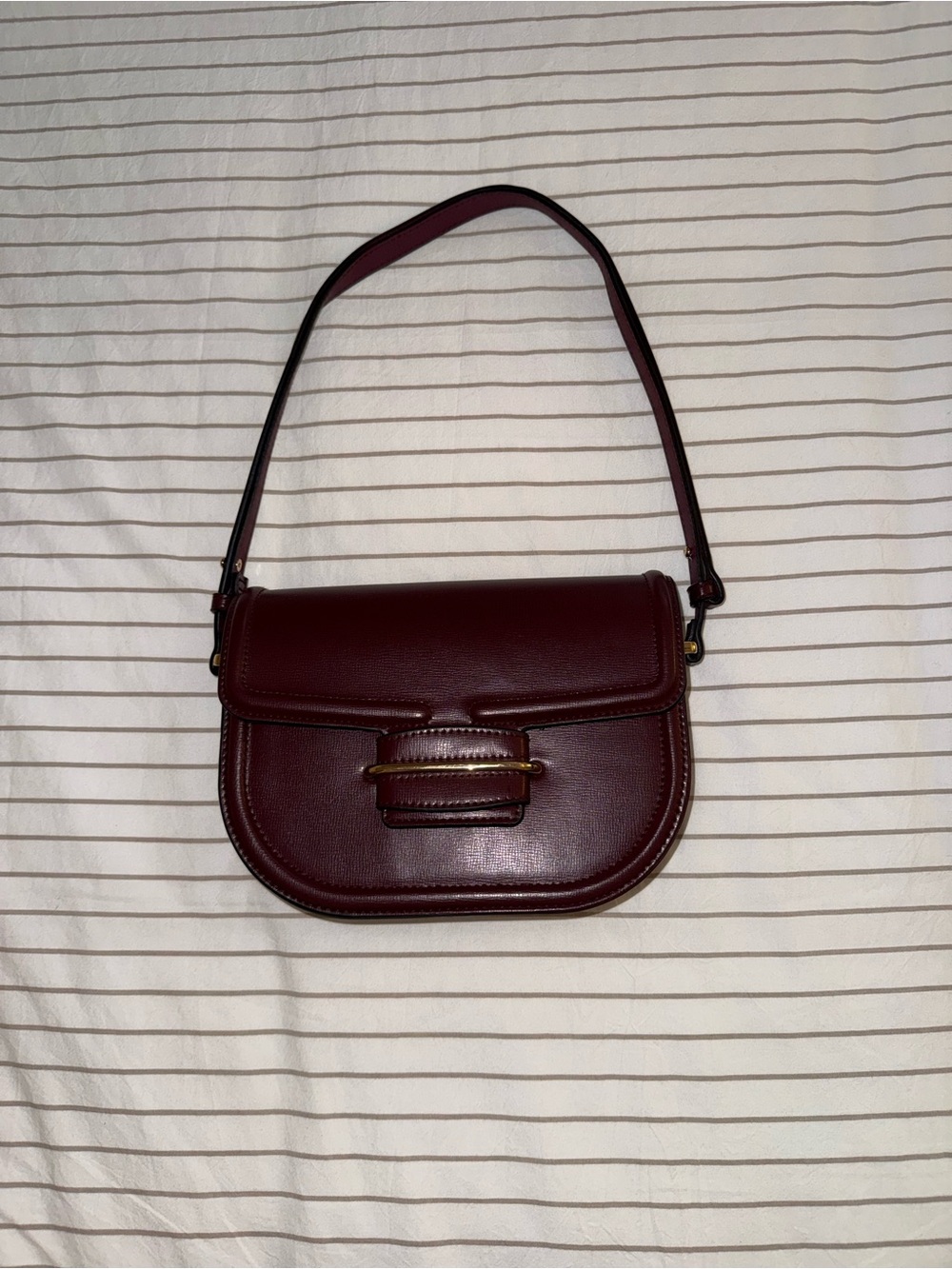 H&M Wine Burgundy Saddle Shoulder Bag